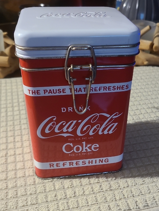 Coca Cola Other - Coca-Cola Red and White Branded Metal Storage Tin